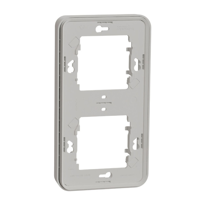 MUR39151-Appareillage-étanche-sup-IP55 Mureva-Styl-Cadre-2-postes-vertical-encastré-IP55-IK08-blanc
