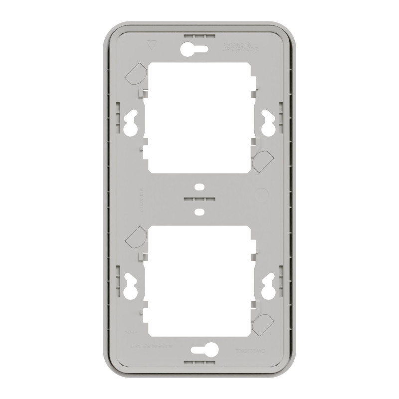 Cadre 2 postes - Vertical - Encastré - IP55 - IK08 - Blanc - Mureva Styl