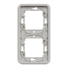 Cadre 2 postes - Vertical - Encastré - IP55 - IK08 - Blanc - Mureva Styl