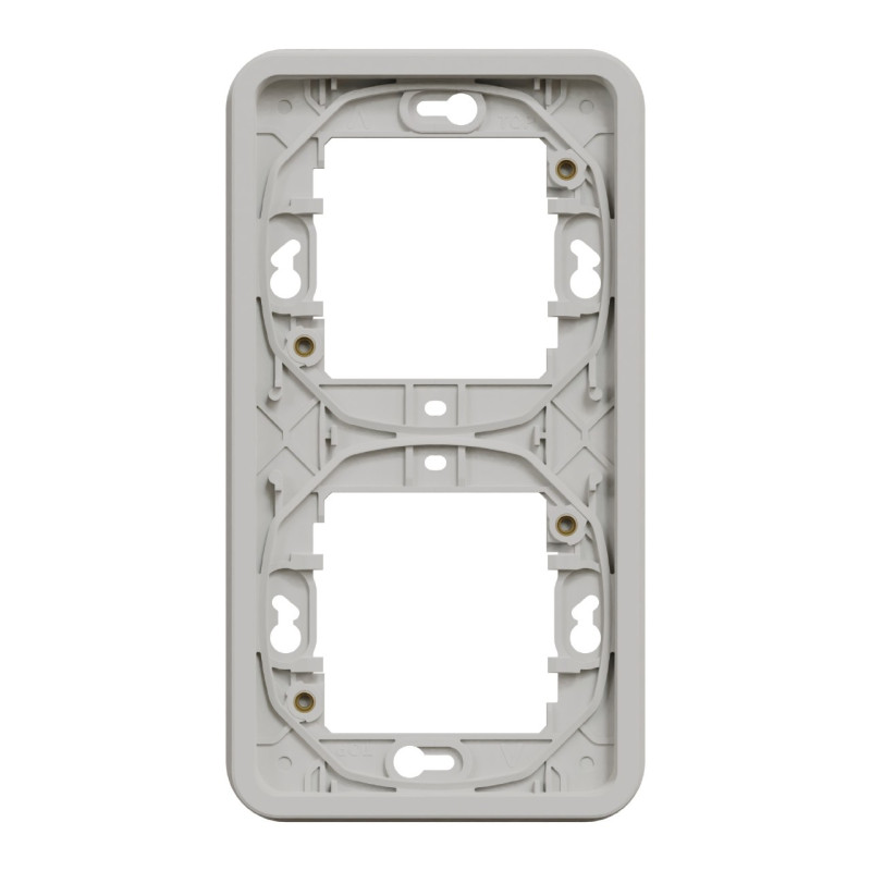 Cadre 2 postes - Vertical - Encastré - IP55 - IK08 - Blanc - Mureva Styl