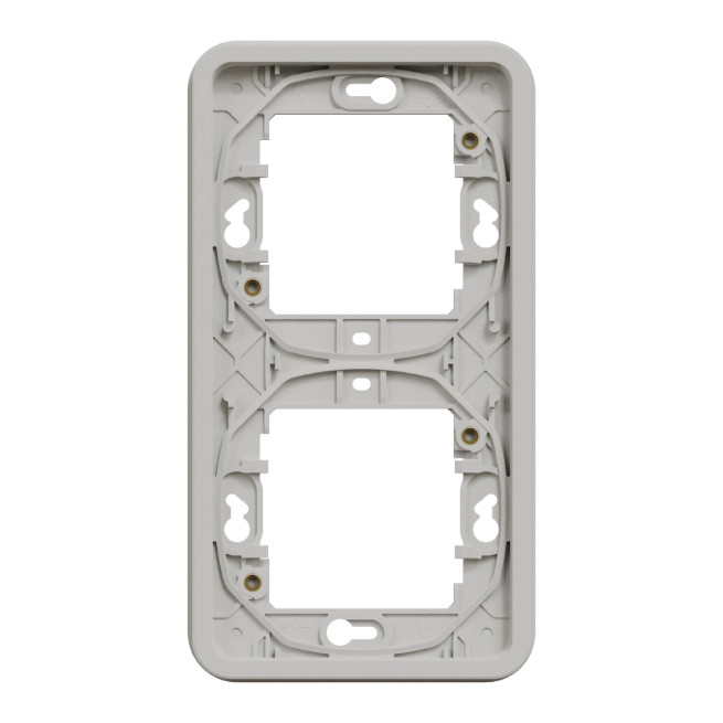 Cadre 2 postes - Vertical - Encastré - IP55 - IK08 - Blanc - Mureva Styl