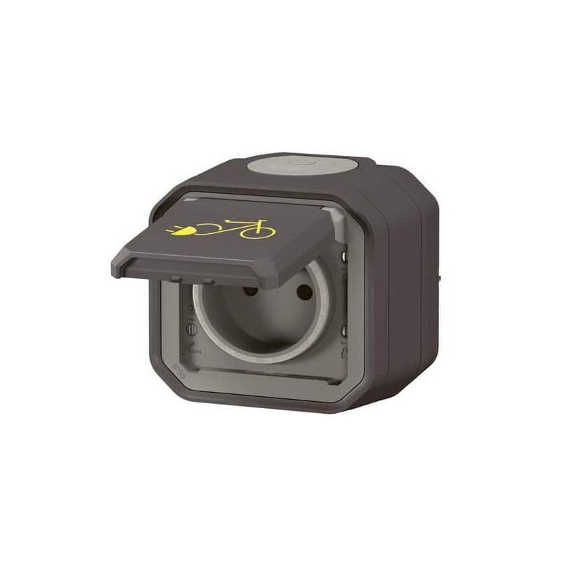 Prise recharge vélo électrique Anthracite Plexo