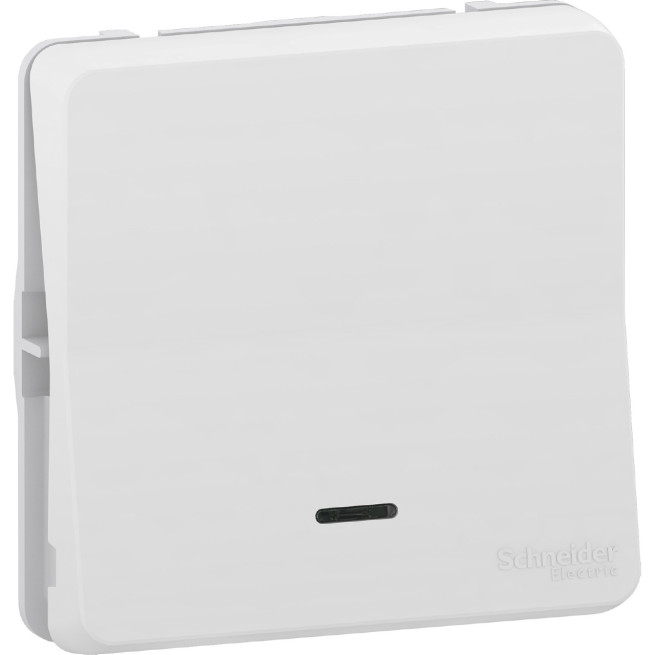 Bouton poussoir lumineux LED - Composable - IP55 - IK08 - Blanc - Mureva Styl