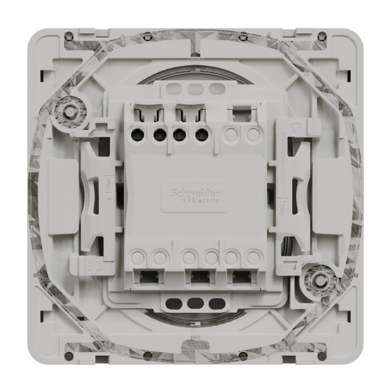 Bouton poussoir lumineux LED - Composable - IP55 - IK08 - Blanc - Mureva Styl