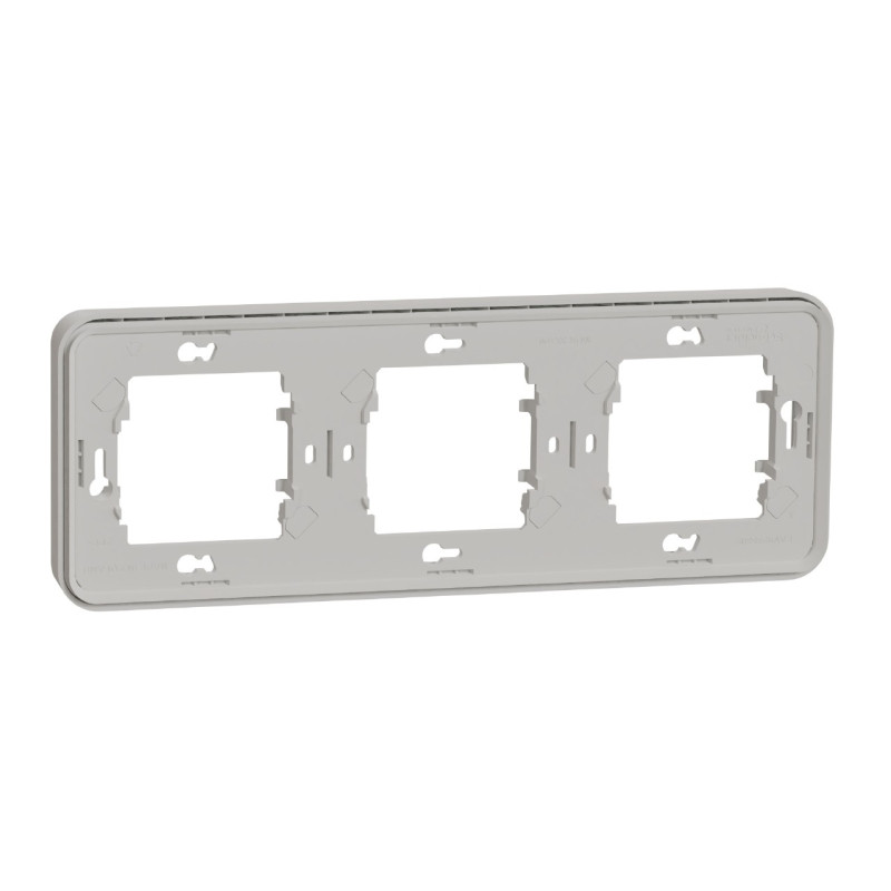 MUR39109-Appareillage-étanche-sup-IP55 Mureva-Styl-Cadre-3-postes-horizontal-encastré-IP55-IK08-blanc