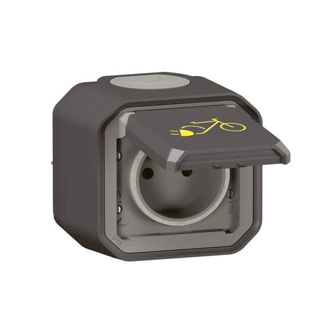 Prise recharge vélo électrique Anthracite Plexo