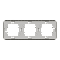 Cadre 3 postes - Horizontal - Encastré - IP55 - IK08 - Blanc - Mureva Styl