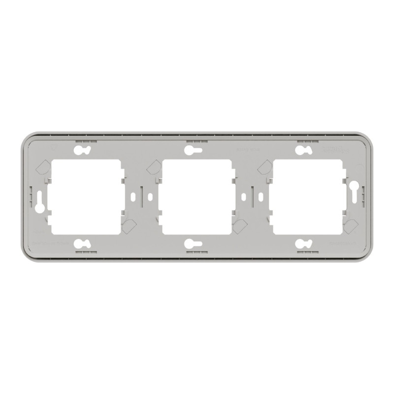 Cadre 3 postes - Horizontal - Encastré - IP55 - IK08 - Blanc - Mureva Styl