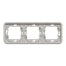 Cadre 3 postes - Horizontal - Encastré - IP55 - IK08 - Blanc - Mureva Styl