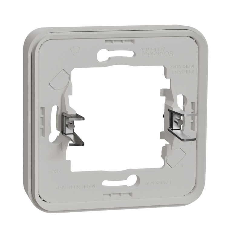 MUR39108-Appareillage-étanche-sup-IP55 Mureva-Styl-Cadre-1-poste-à-griffes-encastré-IP55-IK08-blanc