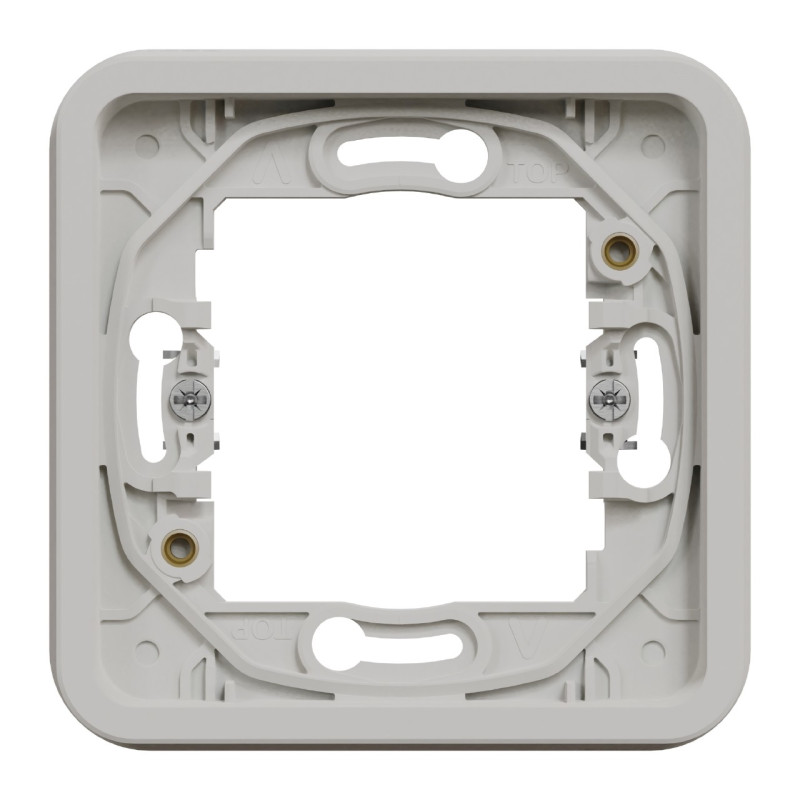 Cadre 1 poste - À griffes - Encastré - IP55 - IK08 - Blanc - Mureva Styl