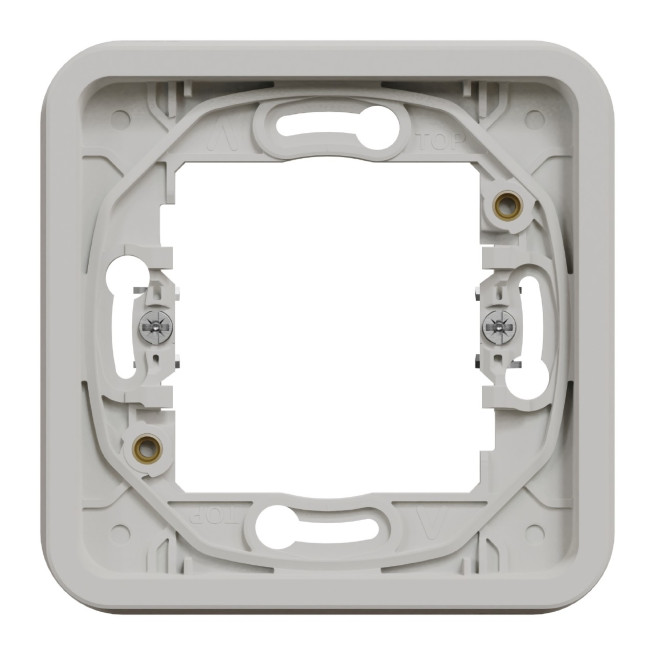 Cadre 1 poste - À griffes - Encastré - IP55 - IK08 - Blanc - Mureva Styl