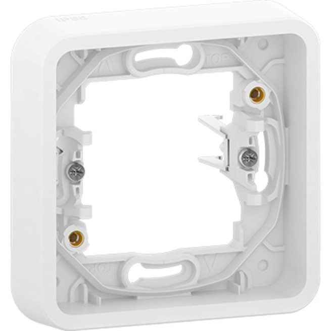 Cadre 1 poste - À griffes - Encastré - IP55 - IK08 - Blanc - Mureva Styl