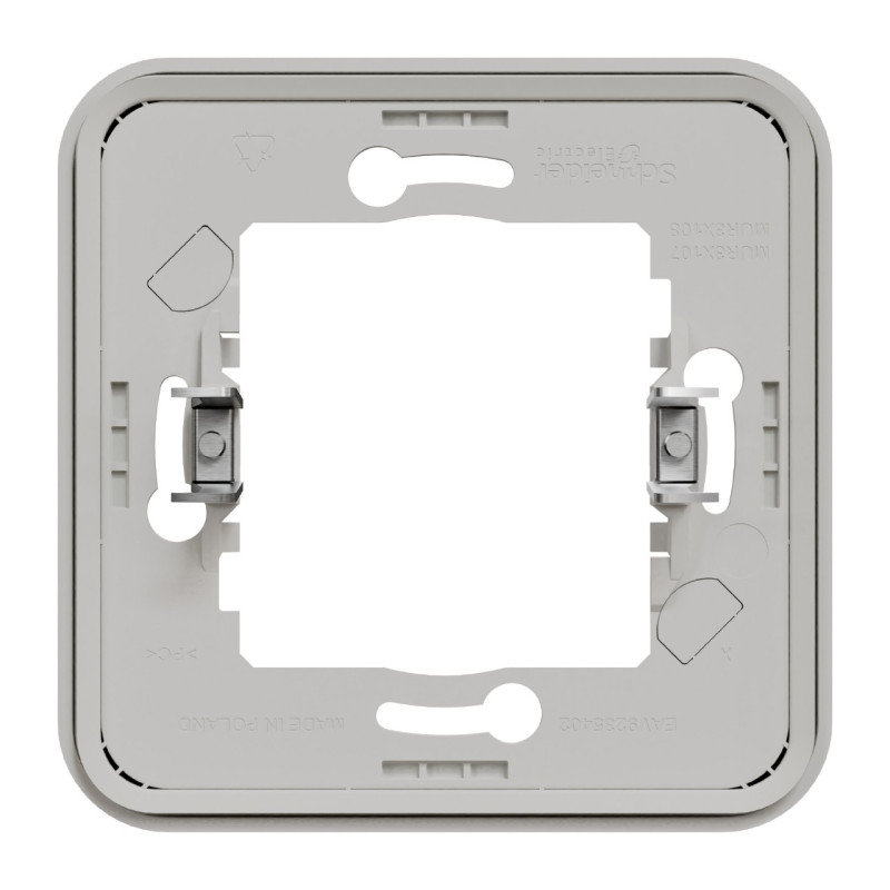 Cadre 1 poste - À griffes - Encastré - IP55 - IK08 - Blanc - Mureva Styl