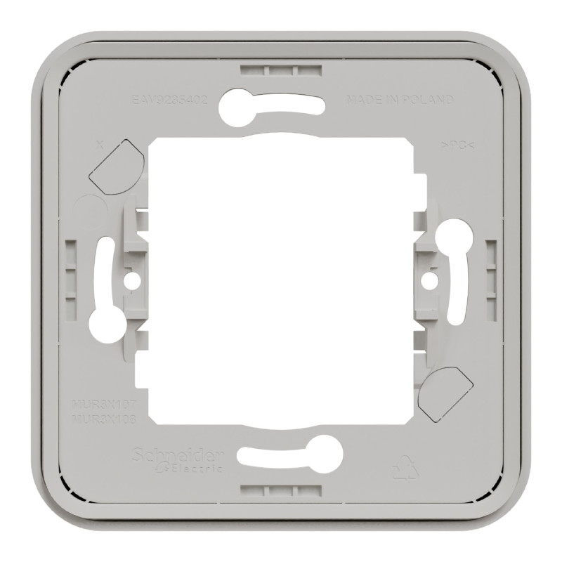 Cadre 1 poste - Encastré - IP55 - IK08 - Blanc - Mureva Styl
