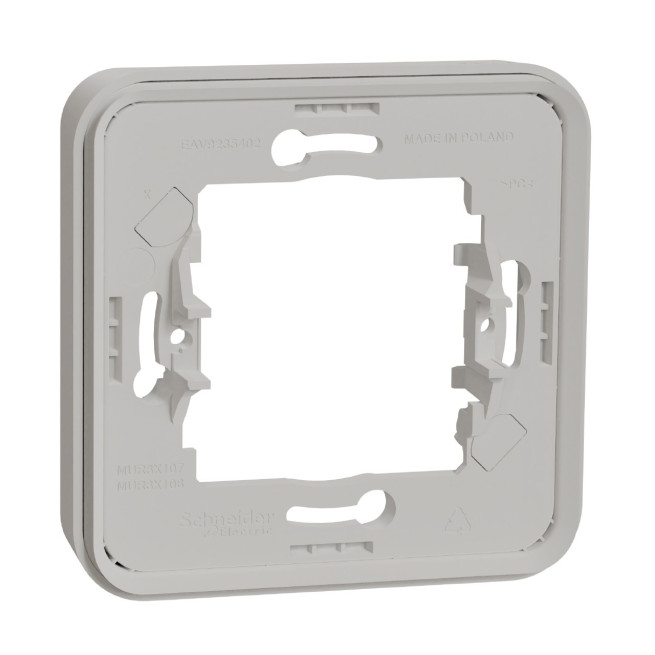 Cadre 1 poste - Encastré - IP55 - IK08 - Blanc - Mureva Styl