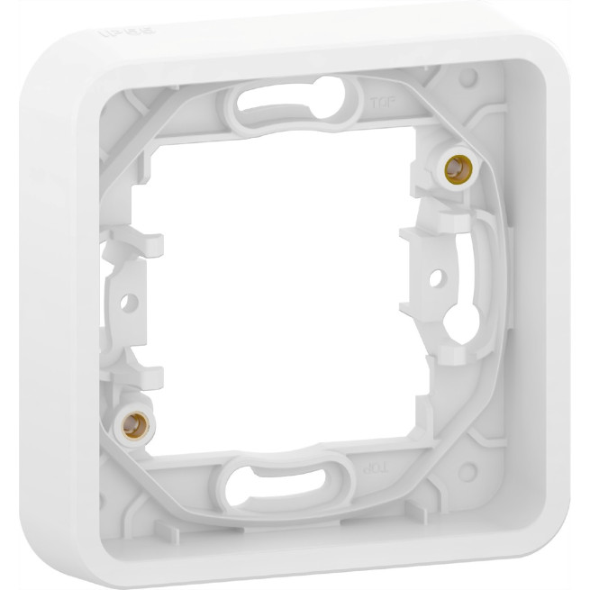 Cadre 1 poste - Encastré - IP55 - IK08 - Blanc - Mureva Styl