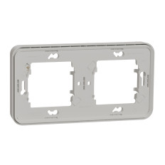 Cadre 2 postes - Horizontal - Encastré - IP55 - IK08 - Blanc - Mureva Styl