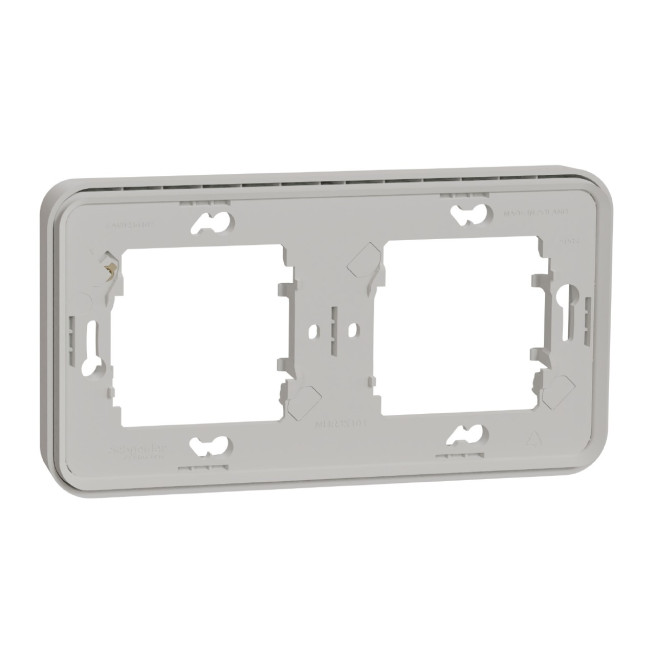 Cadre 2 postes - Horizontal - Encastré - IP55 - IK08 - Blanc - Mureva Styl