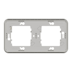 Cadre 2 postes - Horizontal - Encastré - IP55 - IK08 - Blanc - Mureva Styl