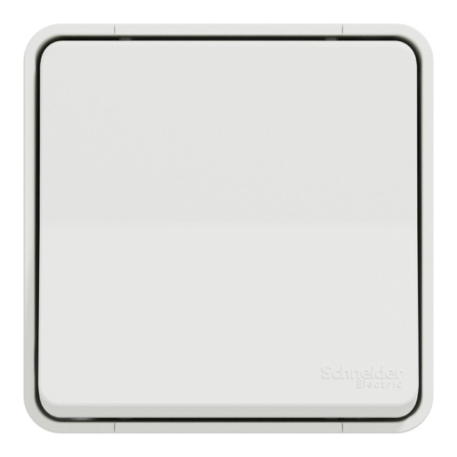 Bouton poussoir complet - Saillie - Connexion auto - IP55 - IK08 - Blanc - Mureva Styl