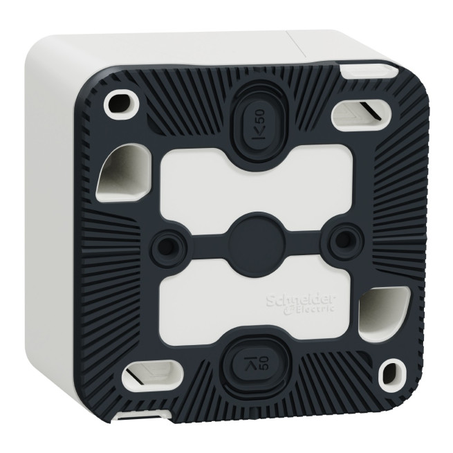 Bouton poussoir complet - Saillie - Connexion auto - IP55 - IK08 - Blanc - Mureva Styl