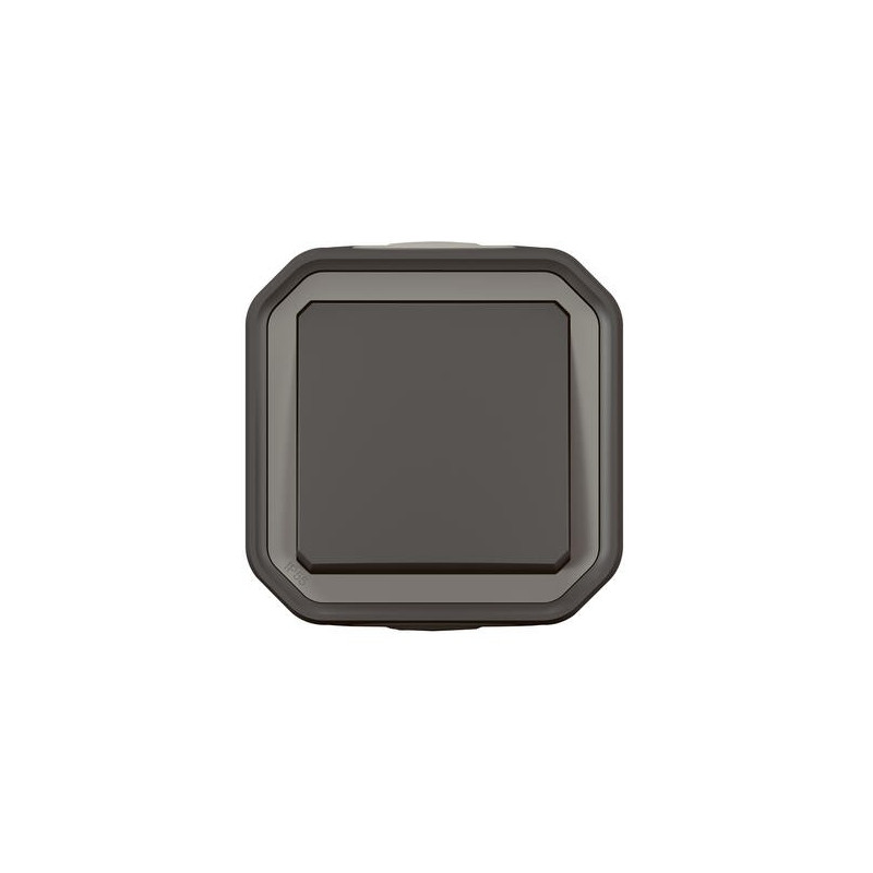 Poussoir NO saillie Anthracite Plexo