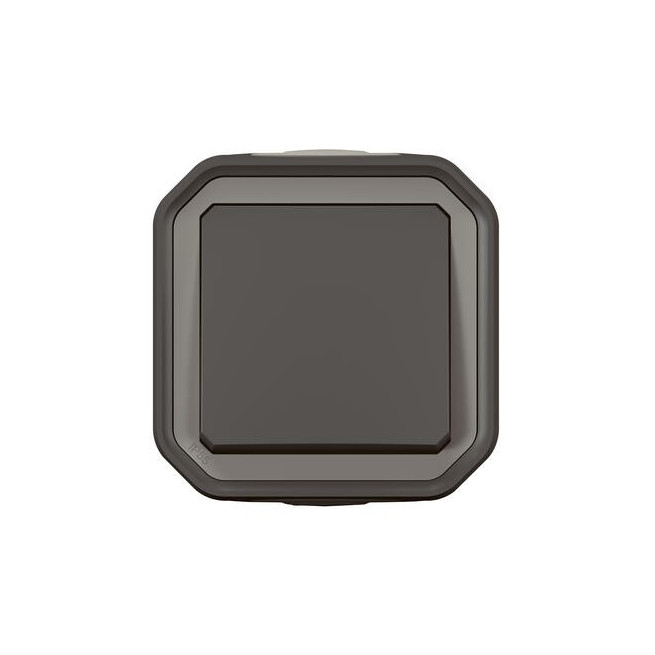 Poussoir NO saillie Anthracite Plexo