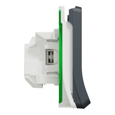 Prise de courant 2P+T - Composable - Connexion auto - IP55 - IK08 - Gris - Mureva Styl