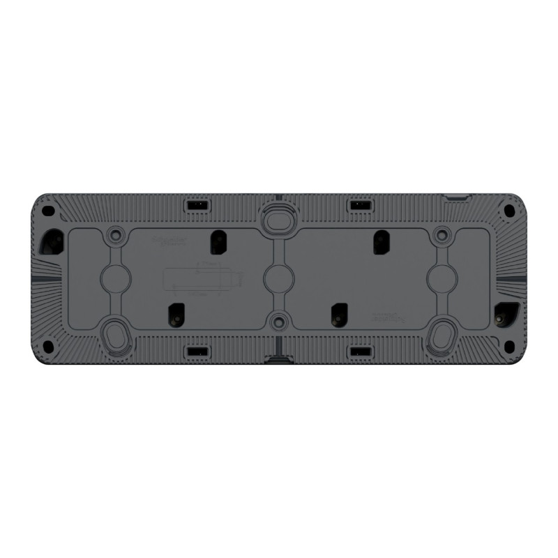 MUR36038-Appareillage-étanche-sup-IP55 Mureva-Styl-3-PC-2P+T-schuko-horiz-précâblées-saillie-IP55-IK08-gris
