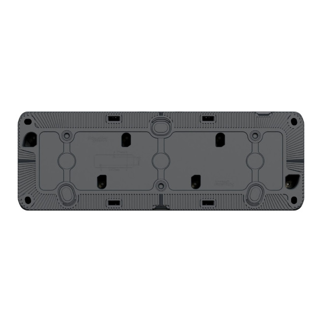 MUR36038-Appareillage-étanche-sup-IP55 Mureva-Styl-3-PC-2P+T-schuko-horiz-précâblées-saillie-IP55-IK08-gris