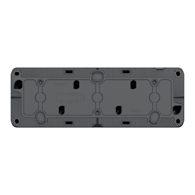 MUR36037-Appareillage-étanche-sup-IP55 Mureva-Styl-Triple-PC-2P+T-horiz-précâblée-saillie-IP55-IK08-gris