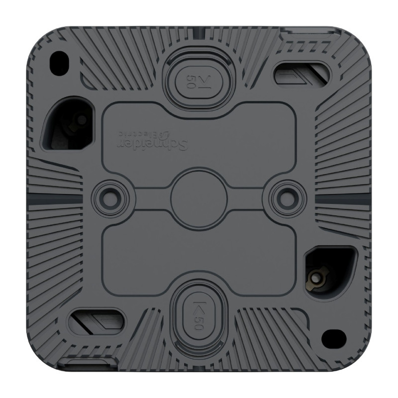 MUR36030-Appareillage-étanche-sup-IP55 Mureva-Styl-Prise-de-courant-2P+T-à-vis-saillie-IP55-IK08-gris