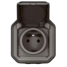 Prise 2P+T saillie Anthracite Plexo