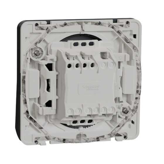 Bouton poussoir lumineux LED composable IP55 IK08 gris Appareillage étanche sup IP55 Mureva Styl
