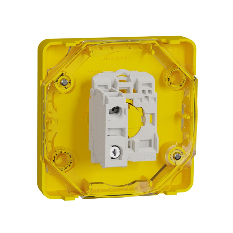 Arrêt d'urgence 1/4 tour - Composable - IP55 - IK08 - Jaune - Mureva Styl