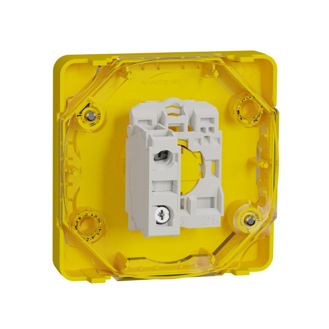 Arrêt d'urgence 1/4 tour - Composable - IP55 - IK08 - Jaune - Mureva Styl