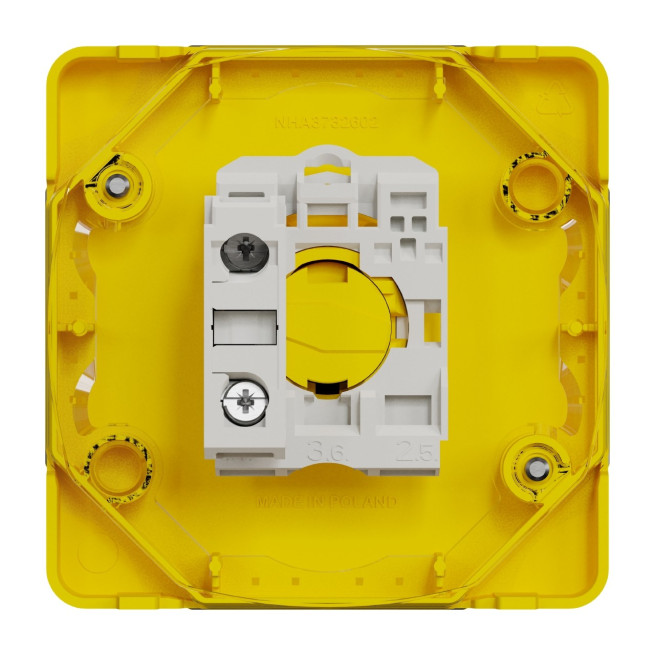 Arrêt d'urgence 1/4 tour - Composable - IP55 - IK08 - Jaune - Mureva Styl