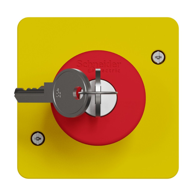 Arrêt d'urgence à clé - Composable - IP55 - IK08 - Jaune - Mureva Styl