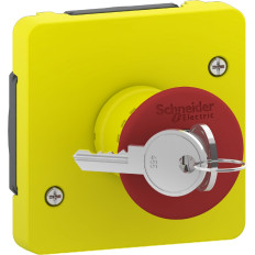 Arrêt d'urgence à clé - Composable - IP55 - IK08 - Jaune - Mureva Styl