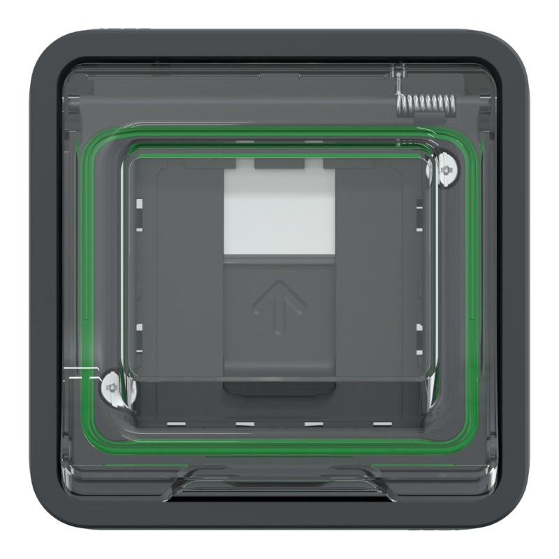 Prise RJ45 cat 6A blindé STP FTP - Composable - IP55 - IK07 - Gris - Mureva Styl