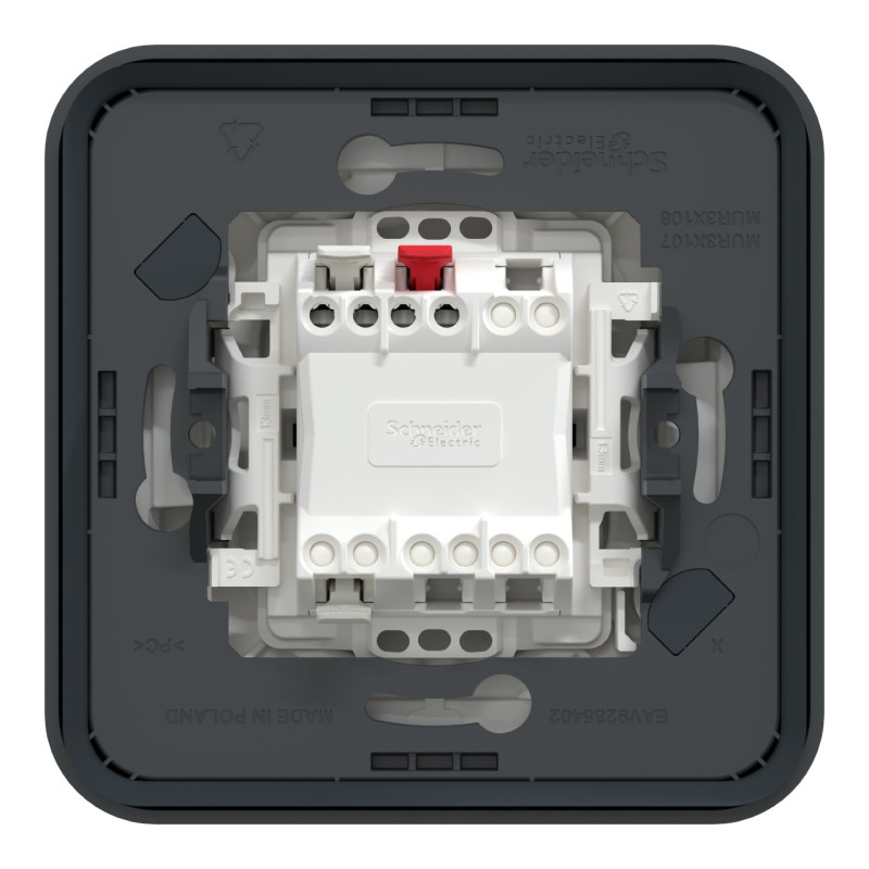 MUR35037-Appareillage-étanche-sup-IP55 Mureva-Styl-Va-et-vient-complet-encastré-IP55-IK08-connex-auto-gris