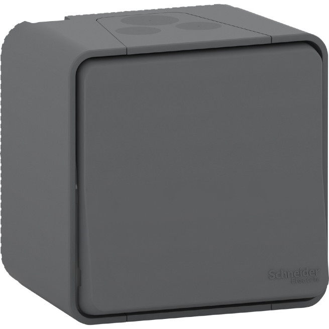 Interrupteur bipolaire - Saillie - Connexion auto - Gris - Mureva Styl
