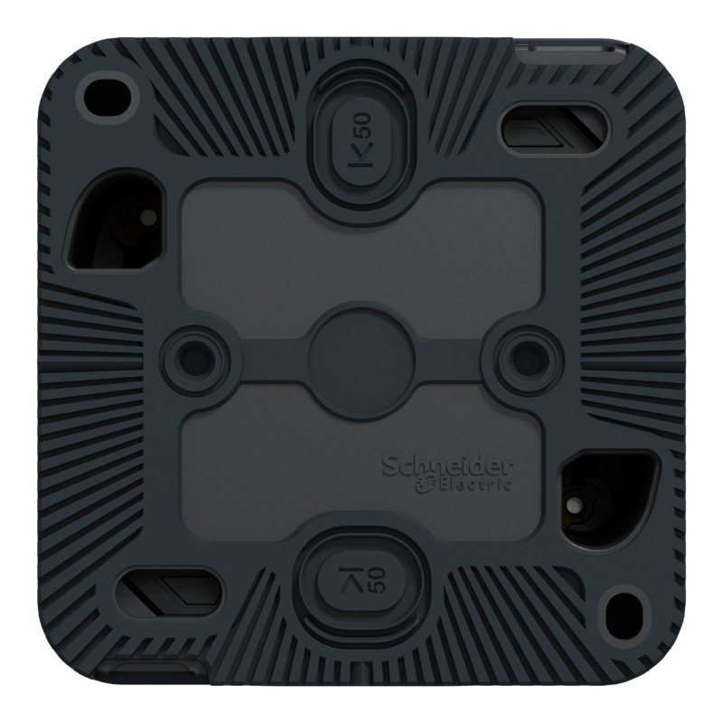 Bouton poussoir lumineux LED - Saillie - IP55 - IK08 - Gris - Mureva Styl