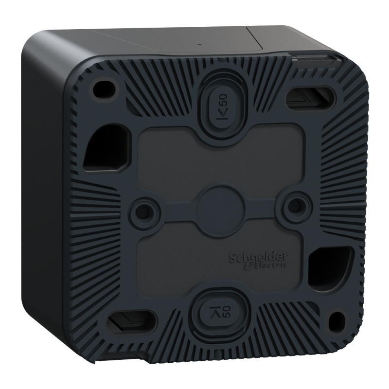Bouton poussoir lumineux LED - Saillie - IP55 - IK08 - Gris - Mureva Styl