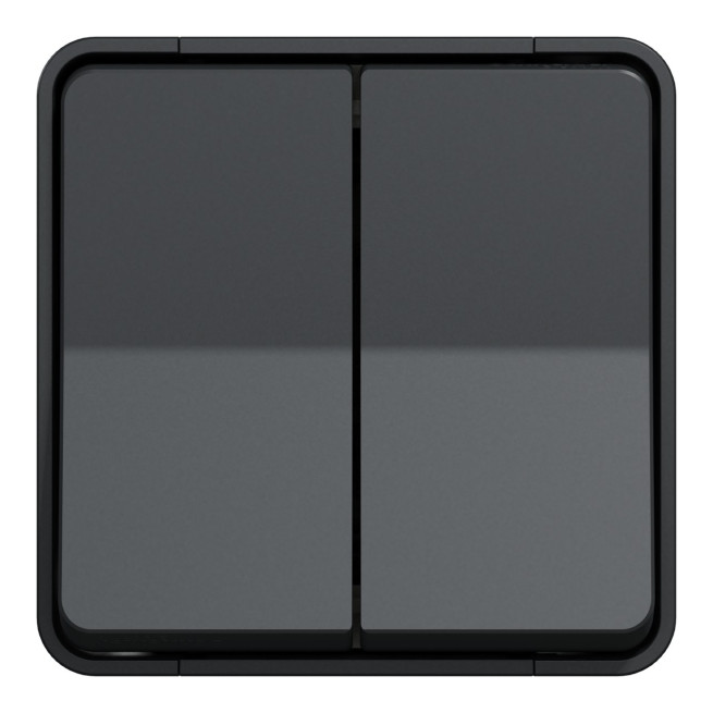 Double va-et-vient - Saillie - Connexion auto - IP55 - IK08 - Gris - Mureva Styl