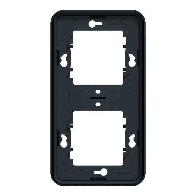 MUR34151-Appareillage-étanche-sup-IP55 Mureva-Styl-Cadre-2-postes-vertical-encastré-IP55-IK08-gris