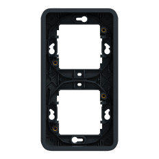Cadre 2 postes - Vertical - Encastré - IP55 - IK08 - Gris - Mureva Styl