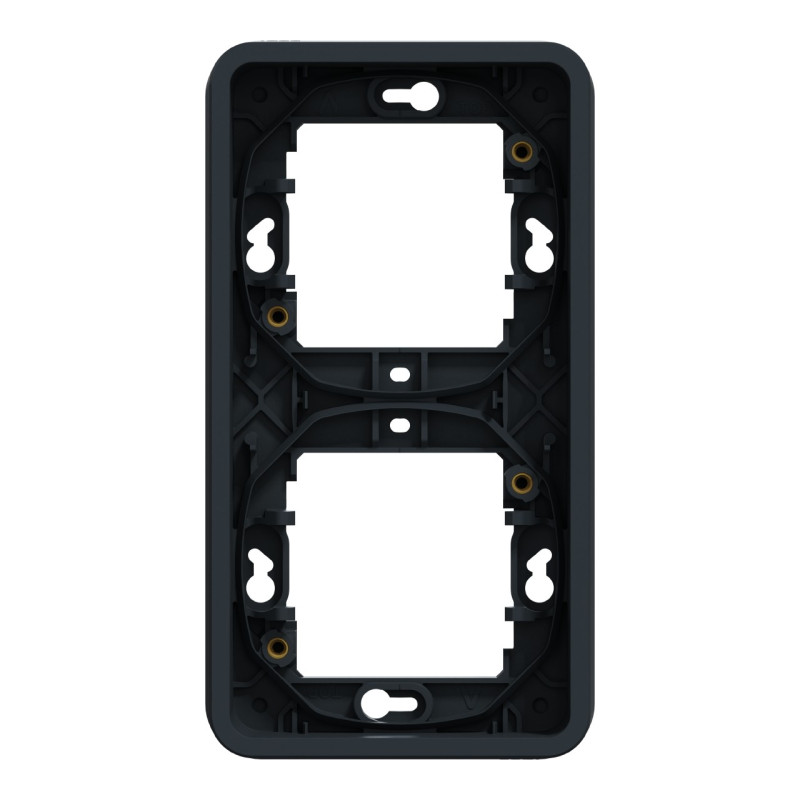 Cadre 2 postes - Vertical - Encastré - IP55 - IK08 - Gris - Mureva Styl