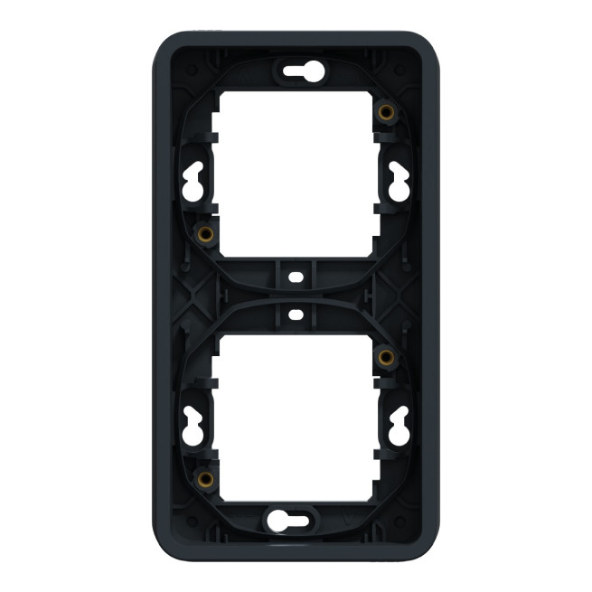 Cadre 2 postes - Vertical - Encastré - IP55 - IK08 - Gris - Mureva Styl